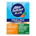 Alka-Seltzer Plus Power Max Cold & Flu Day+Night Medicine: Cough Suppressant, Cold and Flu Medicine für Erwachsene und Kinder 12 Jahre und älter, 36 Count, Packaging May Vary