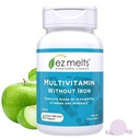 EZ Melts Dissolvable Multivitamin Ohne Eisen, 18 Vitamine & Mineralstoffe einschließlich Vitamin A, Biotin, Vitamin B12, Vitamin C, Vitamin D3, Zink und mehr, Zuckerfrei, 1-Monat-Versorgung - 1 Packung