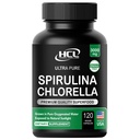 Chlorella Spirulina Pulver Kapseln 3000 mg BMAA Free Purest Blue Green Algen - Best Natural Detox Raw Vegan Vitamins Protein Green Superfood - Made in USA