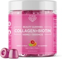 FIOR 60 ct Biotin und Collagen Supplements. Beste Collagen & Biotin Vitamine für Haarhaut und Nägel. Collagen Gummis & Biotin Gummis sind Haarhaut und Nägel Vitamins Beauty Gummis.