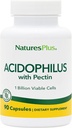 Natures Plus Acidophilus mit Pektin - 90 Kapseln - Probiotische Beilage mit 1 Billion Viable Cells & Pektin - Vegan, Glutenfrei - 90 Portionen
