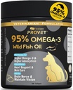 95% Omega 3 Fischöl für Hunde & Katzen, Vet-Formuliert mit RTG verarbeitetem Lachsöl, Maximum EPA & DHA, unterstützt Herz, Haut, Mantel, Gelenk, Herz & Immungesundheit, 100 Weichgel