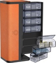 7-Day AM/PM Pill Organizer mit Kratz-Resistant Leder Case - Portable Weekly Travel Medicine Box mit Detachable Daily Pods & Privacy Design (Bright Orange)