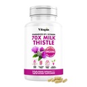 Vitapia Organic Milk Thistle Extract 70:1 Supplement - Leberreiniger Detox & Repair, Lebergesundheitsunterstützung, Antioxidantien - 120 Vegan Kapseln, Non GMO, Glutenfrei