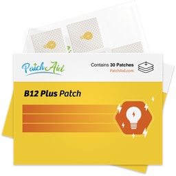 PatchAid B12 Energy Plus Topical Patch | Unterstützt natürliche Energie und Fokus | 8 Stunden Verschleiß für verbesserte Absorption | 60 Tage Versorgung