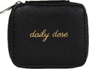 Miamica Zippered “Daily Dose” Pille Case mit 8-Tag abnehmbaren Kunststoff Medizin Organizer, Schwarz, 3.5” L x 2,75” W x 1,25” H – Halten Sie Ihre Vitamine und Pillen Organisiert – Kompakte und schlanke Pille Box