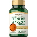 Piping Rock Turmeric Curcumin mit schwarzem Pfeffer 500mg | 120 Kapseln | Standardisierte Kräuterergänzung | Non-GMO, Glutenfrei