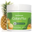 Santo Remedio Colon Plus, Colon Cleanser, Nahrungsergänzungsmittel Psyllium Husk Fiber und Probiotics, 30 Servierungen, Ananas Flavor