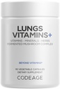 Codeage Lungs Vitamine, A, C, D, E, B6, Milchdistel Lung Supplement, Zink & Magnesium, Cordyceps, Reishi, Chaga, Poria, Tylophora, Ginger, Peppermint Leaf Organic Herb Cleanse - Non-GMO - 90 Kapseln