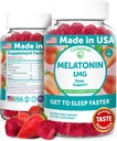 Lunakai USA Made Low Dose Melatonin Gummies 1mg - Sanfte Schlafhilfe für Erwachsene & Kinder - Non-GMO, Vegan, Glutenfrei - 60 Count