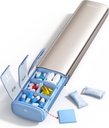 Vaydeer 7 Tage Wöchentliche Pille Organizer (Support 2 mal pro Tag), Metall Reise Pille Fall, große Kapazität Täglich süße Pille Box für Ergänzungen, Pillen, Vitamine und Medikamente (Champagne), 8.3*2.1*1.2 Zoll