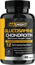 Glucosamin Chondroitin MSM Turmeric, Boswellia, 12-in-1, Joint Comfort, Mobility, Lubrication & Strength for Men Women & Senior, 90 Tab, No Shellfish