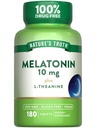 Nature's Truth Melatonin Tablets | 10mg | 180 Count | mit L-Theanine | 100% Drug Free Supplement für Erwachsene | Vegan, Non-GMO & Gluten Free Supplement
