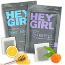 Hey Girl Sleep + Feel Better Tea Bundle - Sleep Tea w/Chamomile, Valerian Root & Lemon Balm in Teebeutel + Feel Better Kräutertee mit Echinacea, Elderberry, Vitamin C