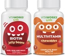 Kinder Biotin 5000mg Jelly Beans + Multivitamin Chewables Bundle