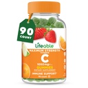 Lebensfähiges Vitamin C - Great Tasting Natural Flavor Gummy Supplement - Vegetarische GMO-freie Kaubare Vitamine - für Immununterstützung - 90 Gummie (1050 mg)