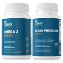 Dr. Tobias Omega 3 Fish Oil & Blood Pressure Support Ergänzungen für Herz, Gehirn, Immune, Circulatory Health, mit Vitamin C, B6, B12, Niacin, Folate & Kräuter