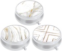 3 Pack Pille Box, Kleine Pille Fall für Geldbeutel & Tasche, niedliche Reise Medizin Organizer, Tragbare Medizin Containerhalter, Vitamine, Medikamente, Fischöl & Supplement, Weißer Marmor zu halten