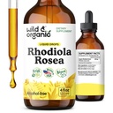 Wild & Organic Rhodiola Rosea Tincture - Rhodiola Rosea Ergänzung für Stimmungsunterstützung - Relaxing Root Extract Liquid Drops - Vegan, Zucker & Alkoholfrei - 4 fl oz