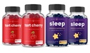 NutraChamps Tart Cherry (2 Pack) & Sleep Gummies (2 Pack) Bundlle für Schlaf & Muskelunterstützung