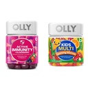 OLLY Gummy Active Immunity+Elderberry 45 Gummis & Kinder Multivitamin Gummy Worms 70 Count