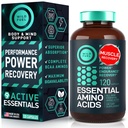Essential Amino Acids Supplement - Alle 9 EAAs mit BCAAs Aminosäuren (Leucin, Lysin, Valin, Threonin) - 3.000mg pro Servieren - Muskelwachstum, Energie, Erholung - 120 Vegan, Koffein freie Kapseln