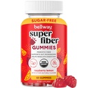Bellway Super Fiber Gummis für Erwachsene - Sugar Free Organic Fiber Supplement Gummis mit 4g Faser pro Servieren - Prebiotic Chicory Root Fiber for Digestive Gut Health, Raspberry Lemon, 60 Count