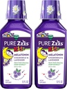 Vicks Pure Zzzs Kidz Melatonin, Kinder Melatonin Flüssigkeit, Schlafhilfe, Drug-Free, Liquid Melatonin 1mg, mit Chamomile & Lavender, Melatonin Schlafhilfen für Kinder, Snooze Berry Flavored, 2 Pack, 24 FL OZ