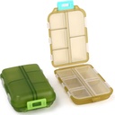 2PCS Süße Pille Organizer, Reise-Pille-Box, Kleine Pillen-Fall-Container, Medizin-Organisator für Geldbeutel, mit 10 Komponenten für verschiedene Arzneimittel