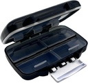 EZY DOSE Moisture-Proof Portable Pill Dispenser, Pocket Purse Organizer, Pharmacy Box, Travel Medication Holder, Latch-Closure zum Sichern von Inhalten, Überdimensionale Komponenten, Airtight Seal, Medium, Schwarz