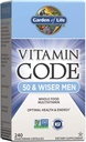 Garten des Lebens Vitamin-Code 50 & Wiser Men Raw Whole Food Multivitamin, Vitamine für Männer über 50 für Prostata Gesundheit, gesundes Herz, Blutdruck, 240 vegetarische Kapseln *Verpackung Mai Vary*