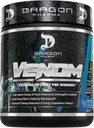 DRAGON PHARMA Venom Extreme Potency Pre-Workout, Laser Sharp Focus + Energy, Intense Performance, Proven Ingredients for Enhanced Vasodilation & Endurance (40 Servings, Blue Raspberry)