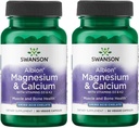 Swanson Albion Chelat Magnesium & Calcium 2:1 90 Veg Kapseln (2 Packung)