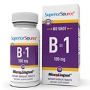 Überlegene Quelle B-1 100 mg - Vitamin B Supplement unterstützt gesunde Energie und Wachstum - Nervous & Digestive System Unterstützung Formel mit Thiamin - 100 Sublingual Dissolving Tablets