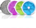 Pill Cases Wöchentlich INVODA Pill Organizer 7 Tage 3 Mal Medizin Pill Dispenser Push Button Drehen Pill Planner mit 7 Komponenten (4PCS+Bag)