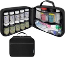 Große gepolsterte Pillen Flasche Organizer, Medizin Tasche, Case, Träger für Medikamente, Vitamine und medizinische Versorgung - Reisemedizin Organizer und Home Storage Med Bag - Schwarz (ohne Schloss)