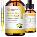 Quercetin Liquid Drops - Quercetin Ergänzungen 700mg - 4X Stärkere Pillen & Kapseln - 5 in 1 Quercetin mit Bromelain Elderberry Vitamin für Immunität Gesundheit Atmungsaktive Gesundheit Hautpflege- 2 Fl Oz