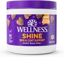 Wellness Barkin' Bacon Flavored Soft Chew Skin & Coat Supplements for Dogs, 90 Count