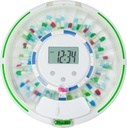 Automatische Pillenspender mit Flashing Light, Sound, Alarm und Sicherheitsschloss, 28-Day Electronic Medication Organizer – Dosieren von Vitaminen und Tablets bis 6 Mal/Tag – Easy Read Display (Frosted)