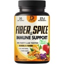 27in1 Fiber and Spice Supplement - Kombiniert mit Bio Psyllium, Ganz Apple, Elderberry & More - Unterstützung Mood, Körper & Immunität - 90 Kapseln für 1 Monat