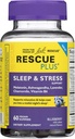 Bach Rescue Plus Sleep & Stress Support Gummis, Nacht Ernährungsergänzung mit 1mg Melatonin, Ashwagandha, Kamille, Lavender & Vitamin B6, 60 Gummi (Pack mit 3)
