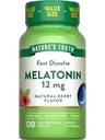 Nature's Truth Melatonin Tabletten | 12mg | 120 Count | Natürliche Berry Flavor | Fast Dissolve | Vegan, Non-GMO & Gluten Kostenlose Ergänzung