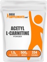 BulkSupplements.com Poudre d'acétyle L-Carnitine - en tant que HCl ALCAR, supplément de carnitine - sans gluten, 1,5g par portion, 500g (1,1 lb) (paquet de 1)