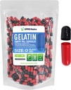 XPRS Nutra Größe 0 Leere Kapseln - 500 Graf Leere Gelatine Kapseln - Pillen DIY Kapsel Füllung - Pure Bovine Pill Gel Kapseln für Do-It-Yourself Ergänzungen (schwarz/rot)