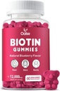 Biotin Gummis, Biotin-Ergänzung mit Chlorophyll, schwarzem Seedöl, Multivitaminen und Zink-Unterstützung Haar Haut und Nägel Gesundheit für Frauen und Männer [60 Count (Pack von 1)]