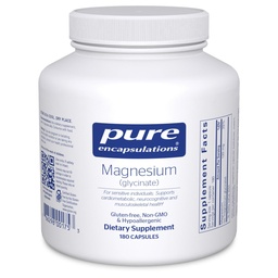 Pure Encapsulations Magnesium (Glycinate) - Ergänzung zur Unterstützung Stress Relief, Schlaf, Herzgesundheit, Nerven, Muskeln und Stoffwechsel* - mit Magnesium Glycinat - 180 Kapseln
