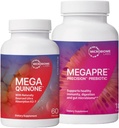 Microbiome Labs MegaPre Prebiotic zur Unterstützung von Verdauung & Gut Barrier (180 Kapseln) + MegaQuinone K2-7 komplette Vitamin K Supplement mit Magnesium, Zink (60 Kapseln) - 2 Produkt Bundle