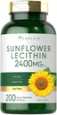Carlyle Sunflower Lecithin Softgel Kapseln | 2400mg | 200 Count | Reich an Phosphatidyl Choline | Non-GMO, Soy Free, Glutenfreie Ergänzung