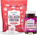 Mama Natural Prenatal Probiotic & Multi Collagen Protein Bundle - 25 Billion CFU & 11g hydrolysierte Collagen Peptide für Schwangerschaft, Haar, Haut, Nails & Digestive Health Support