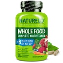 NATURELO Ganzes Lebensmittel Multivitamin für Herren 50+ - mit Vitaminen, Mineralstoffen, Bio Kräuterextrakten - Vegan Vegetarier - für Energie, Gehirn, Herz und Augengesundheit - 120 Kapseln